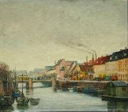 RICHTER, Johan Channel scenery from Copenhagen oil painting on canvas
